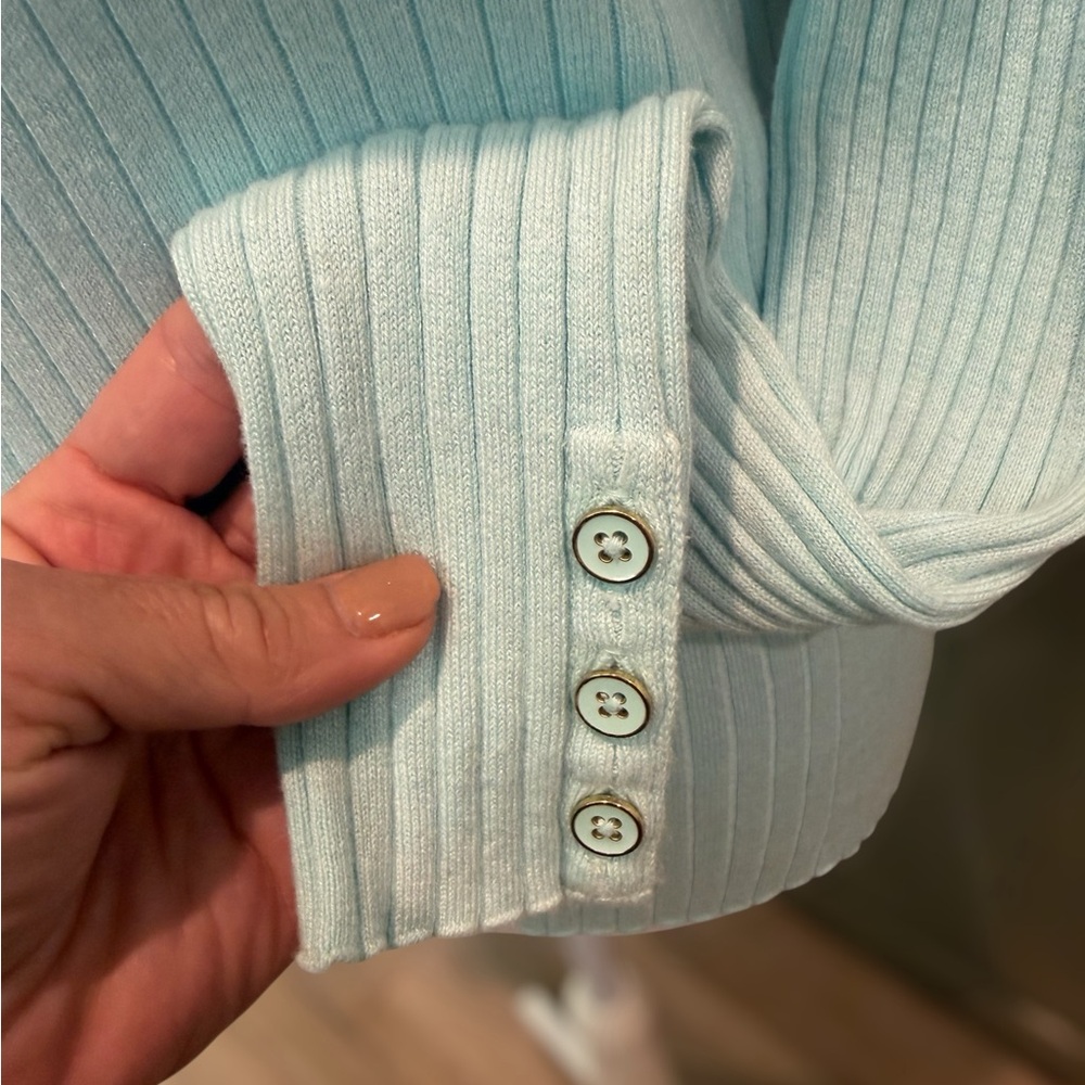 JMcLaughlin Women's Light Blue Turtleneck Sweater - Picture 5 of 5
